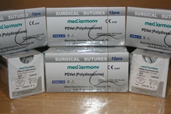 PDVetTM size 2-0  box of 12 suture packets 24mm reverse cutting needle, Monofilament Absorbable